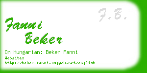 fanni beker business card